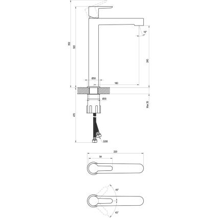 Ravak X070114 - Grifo monomando para lavabo PURI 32,2 cm cromo brillante