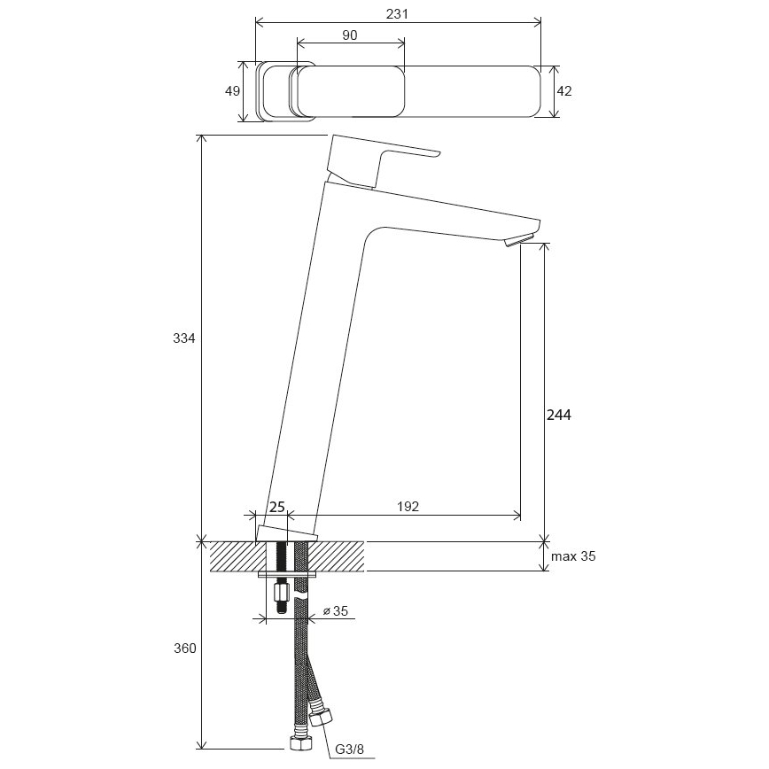 Ravak X070130 - Grifo de lavabo FREE 33,4 cm cromo brillante