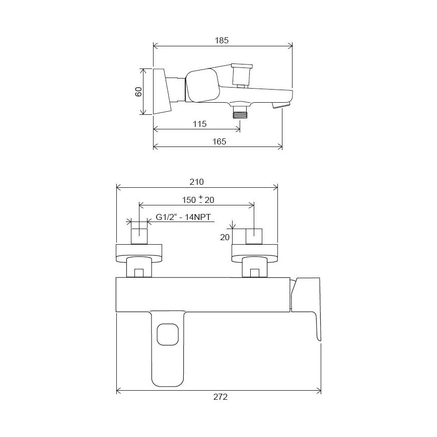 Ravak X070131 - Grifo de bañera FREE cromo brillante