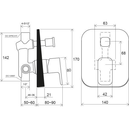 Ravak X070134 - Mezclador de ducha empotrado FREE, cromo brillante