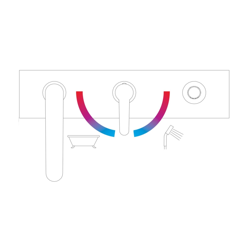 Ravak X070142 - Grifo de bañera para 3 agujeros PURI cromo brillante