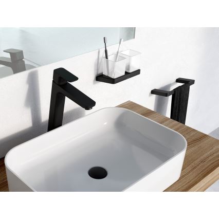 Ravak X070151 - Grifo para lavabo FREE 33,4 cm negro