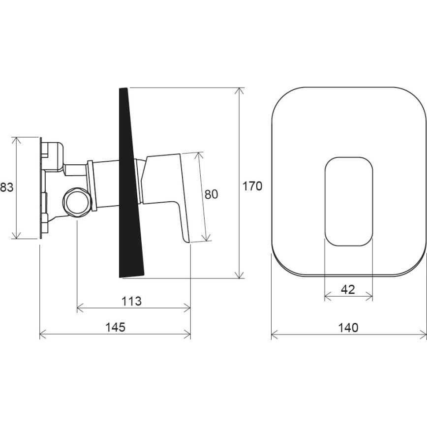Ravak X070159 - Mezclador de ducha empotrado FREE negro
