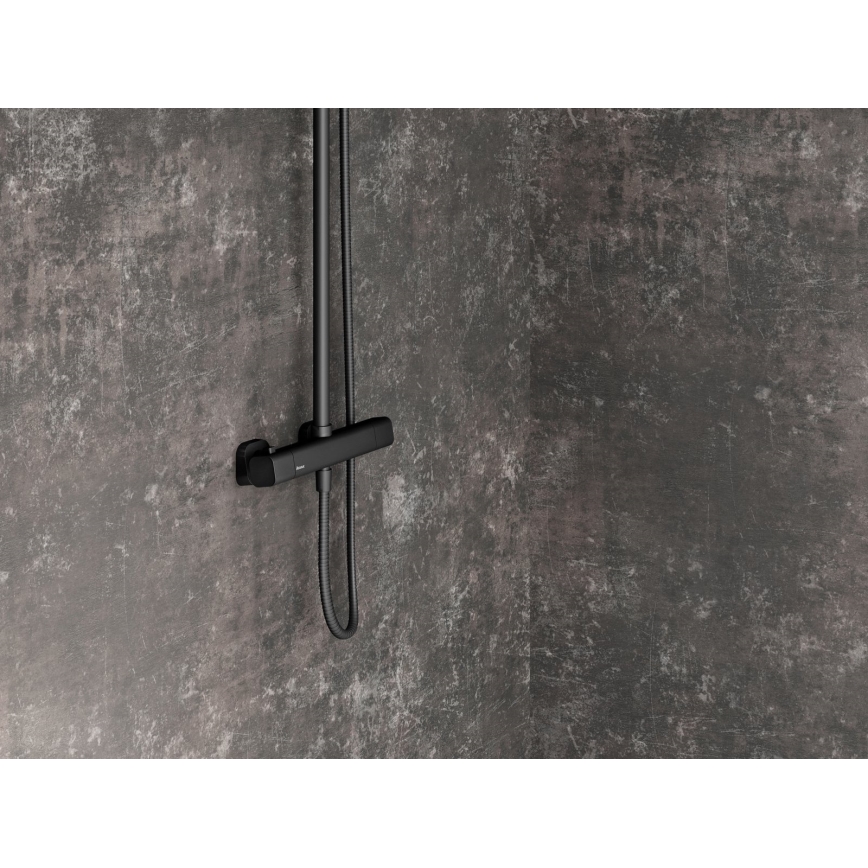Ravak X070160 - Juego de ducha con grifo termostático FREE, negro