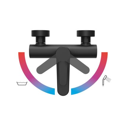 Ravak X070185 - Grifo de bañera PURI negro