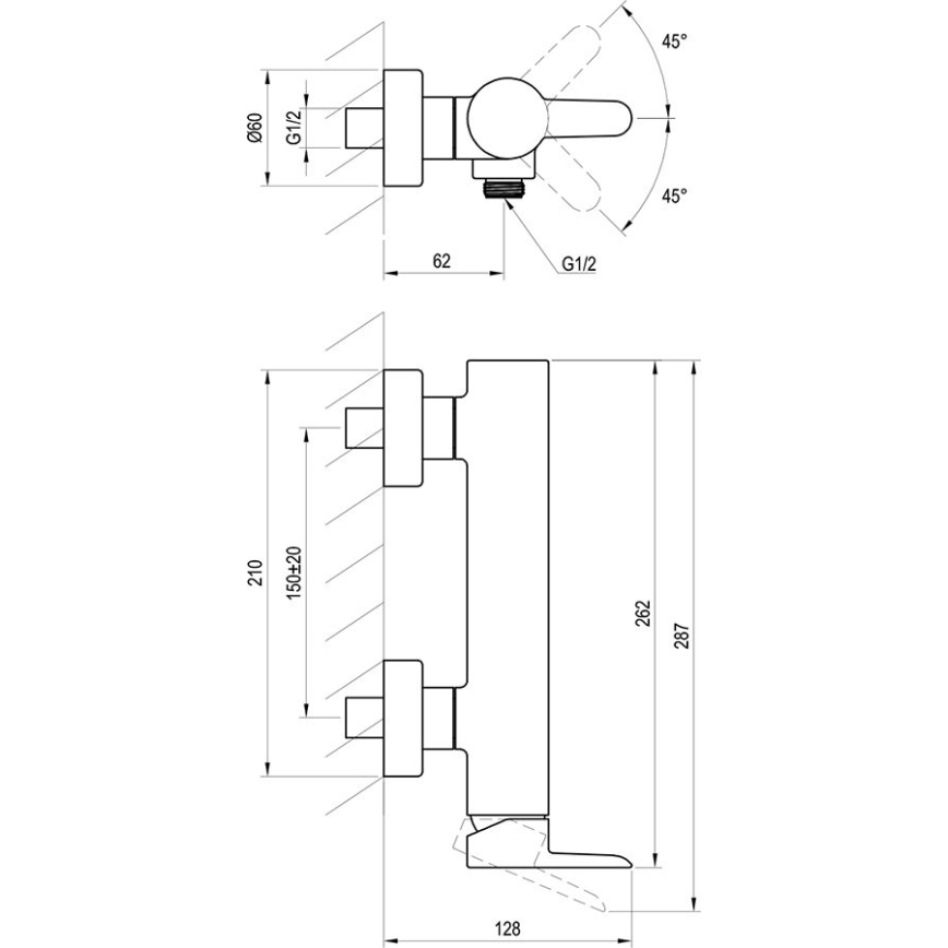 Ravak X070187 - Grifo de ducha PURI negro