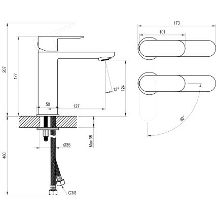 Ravak X070448 - Grifo de lavabo CHROME 17,7 cm, cromo brillante