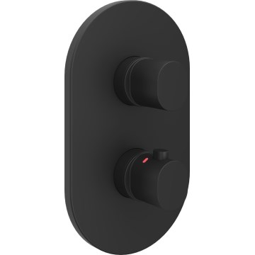 Ravak X070469 - Batería termostática de ducha para instalación empotrada, acabado CHROME en negro