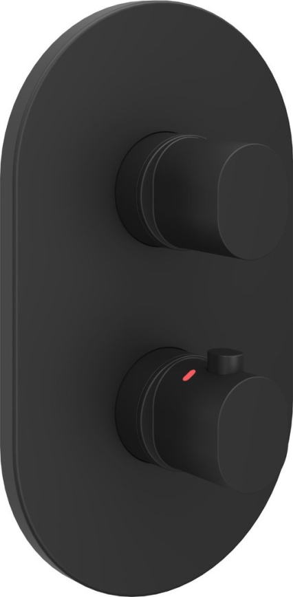 Ravak X070469 - Batería termostática de ducha para instalación empotrada, acabado CHROME en negro