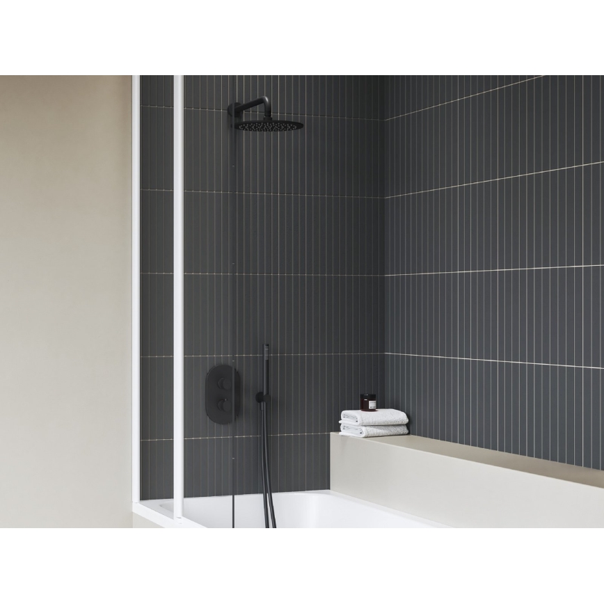 Ravak X070469 - Batería termostática de ducha para instalación empotrada, acabado CHROME en negro