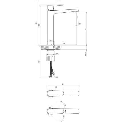Ravak X070472 - Grifo de lavabo LIFE 28 cm, cromo brillante