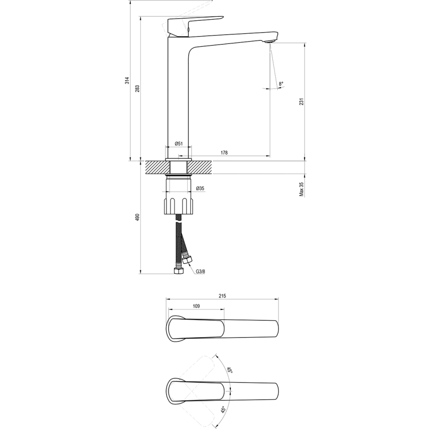 Ravak X070472 - Grifo de lavabo LIFE 28 cm, cromo brillante