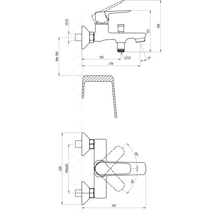 Ravak X070473 - Grifo para bañera LIFE, cromo brillante