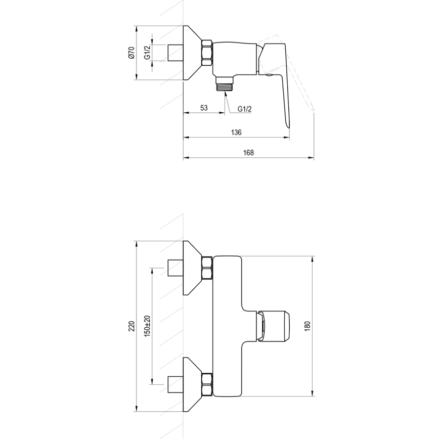 Ravak X070474 - Grifo de ducha LIFE, cromado brillante