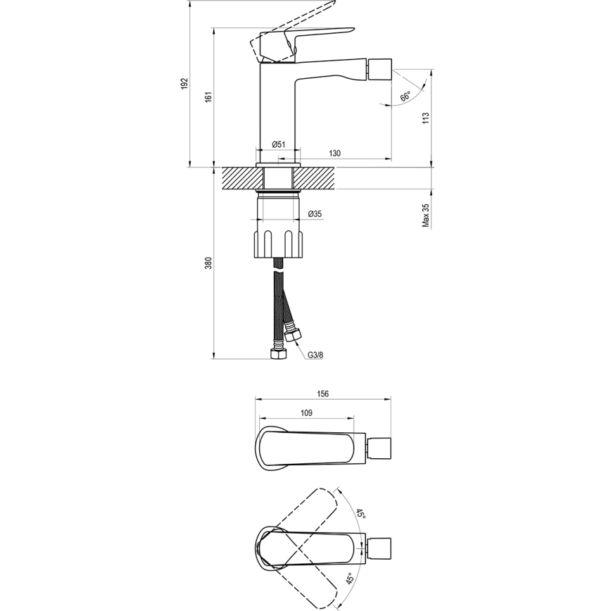 Ravak X070475 - Grifo para bidé LIFE, cromo brillante