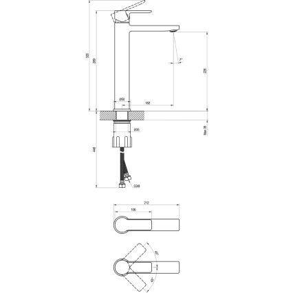Ravak X070484 - Grifo para lavabo SOLAR 29 cm, cromo brillante