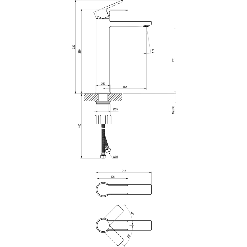 Ravak X070484 - Grifo para lavabo SOLAR 29 cm, cromo brillante