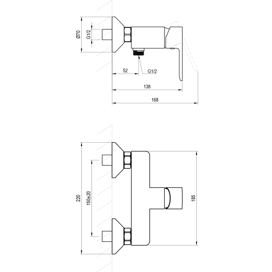 Ravak X070486 - Grifo de ducha SOLAR cromo brillante