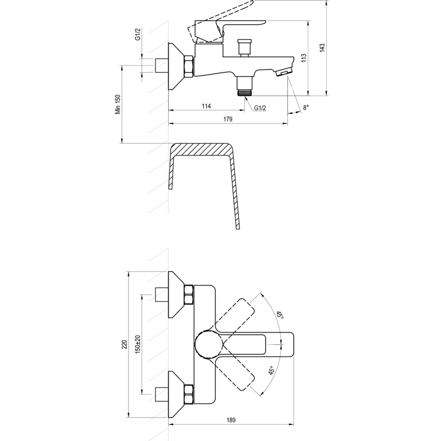 Ravak X070491 - Mezclador para bañera SOLAR negro