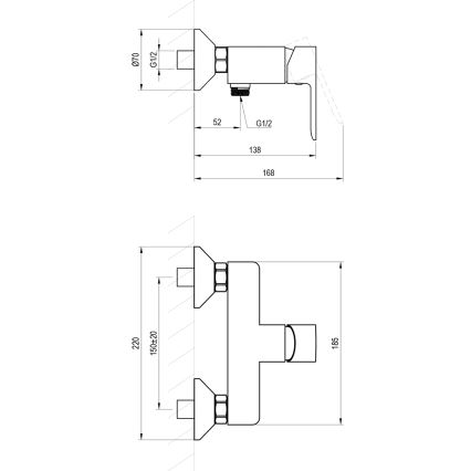 Ravak X070492 - Grifo de ducha SOLAR negro