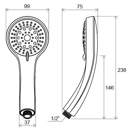 Ravak X07P008 - Ducha de mano, acabado en cromo brillante