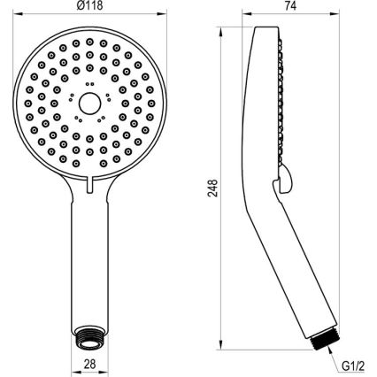 Ravak X07P009 - Ducha de mano FLAT cromo brillante