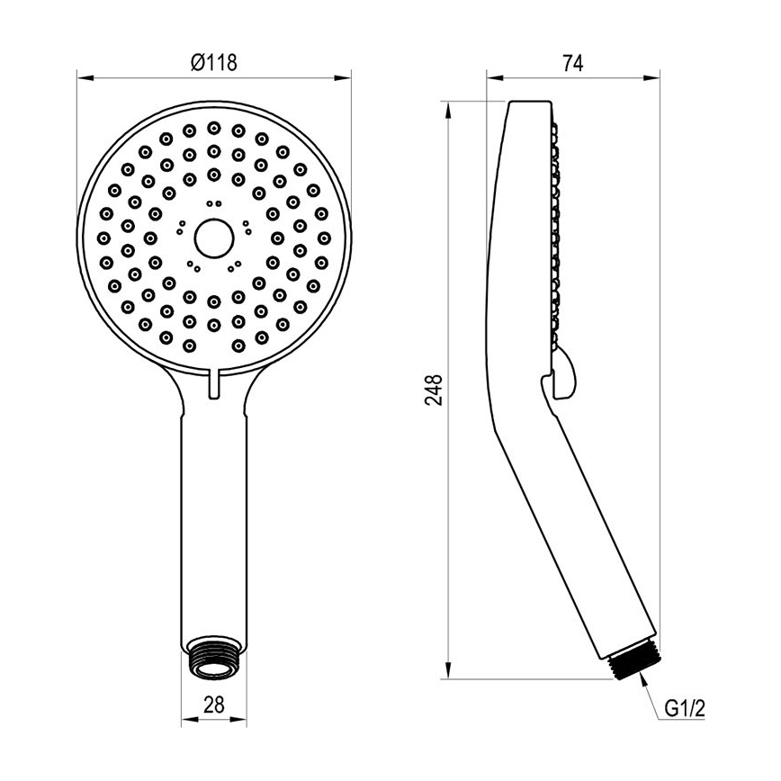 Ravak X07P009 - Ducha de mano FLAT cromo brillante