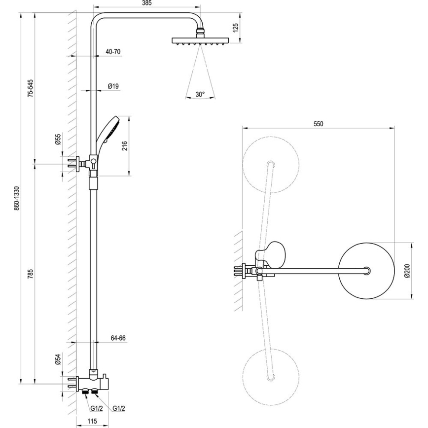 Ravak X07P232 - Kit de ducha en cromo brillante