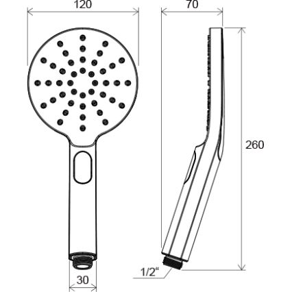Ravak X07P233 - Alcachofa de ducha FLAT con botón, acabado cromado brillante