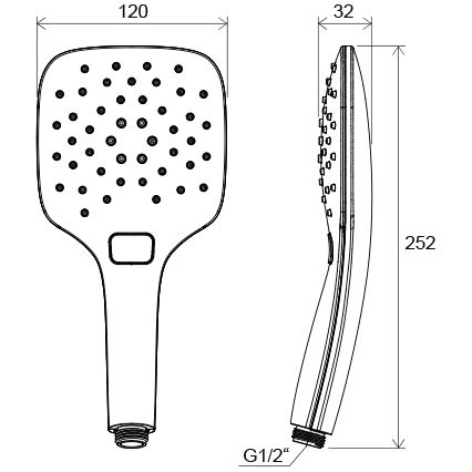 Ravak X07P348 - Ducha de mano con pulsador, cromo brillante