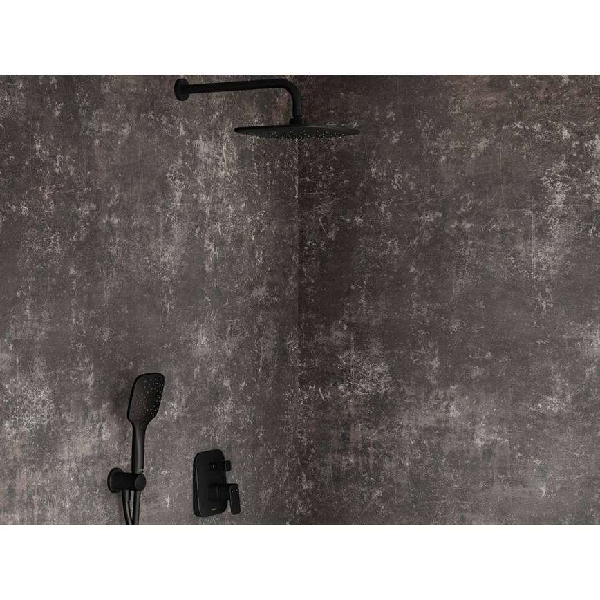 Ravak X07P569 - Ducha de mano con pulsador, color negro