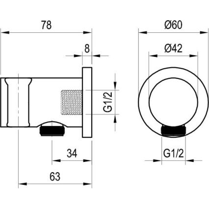 Ravak X07P572 - Soporte de ducha con salida de 7,8x6 cm, negro