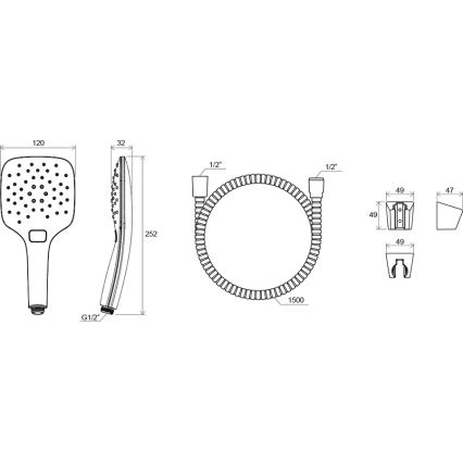 Ravak X07S010 - Juego de ducha en cromo brillante