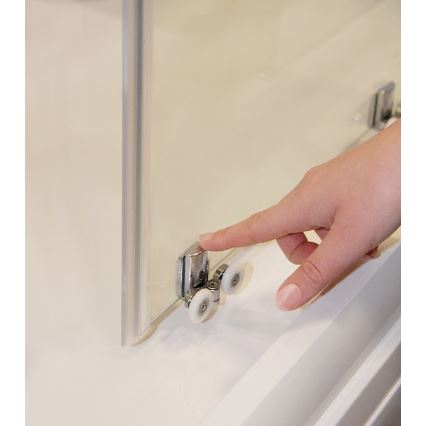 Ravak X1LM70300Z1 - Mampara de ducha esquinera BLIX SLIM de 4 hojas, 90x90 cm, negra