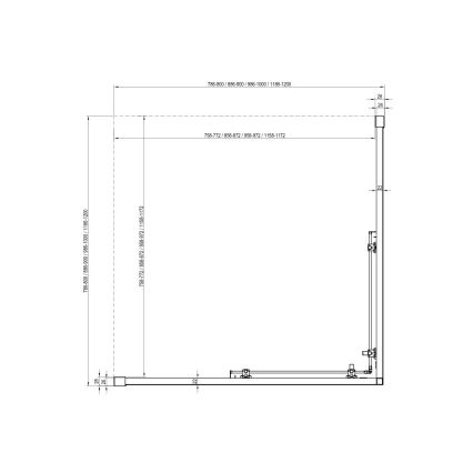 Ravak X1LM70C00Z1 - Mampara de ducha de esquina de cuatro paneles BLIX SLIM 90x90 cm cromo brillante