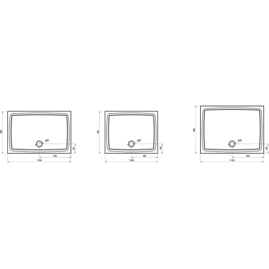 Ravak XA03G711010 - Plato de ducha rectangular GIGANT 90x120 cm blanco