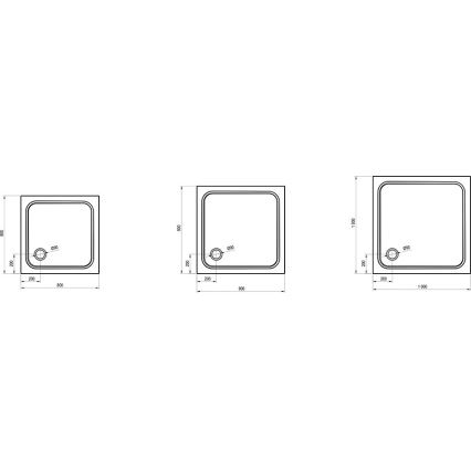 Ravak XA047701010 - Plato de ducha cuadrado PERSEUS 90x90 cm blanco