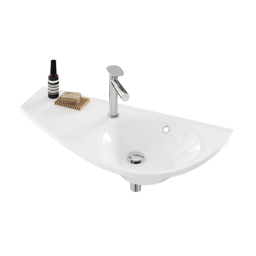 Ravak XJ1L1100000 - Lavabo suspendido AVOCADO 85x45 cm mármol fundido/blanco