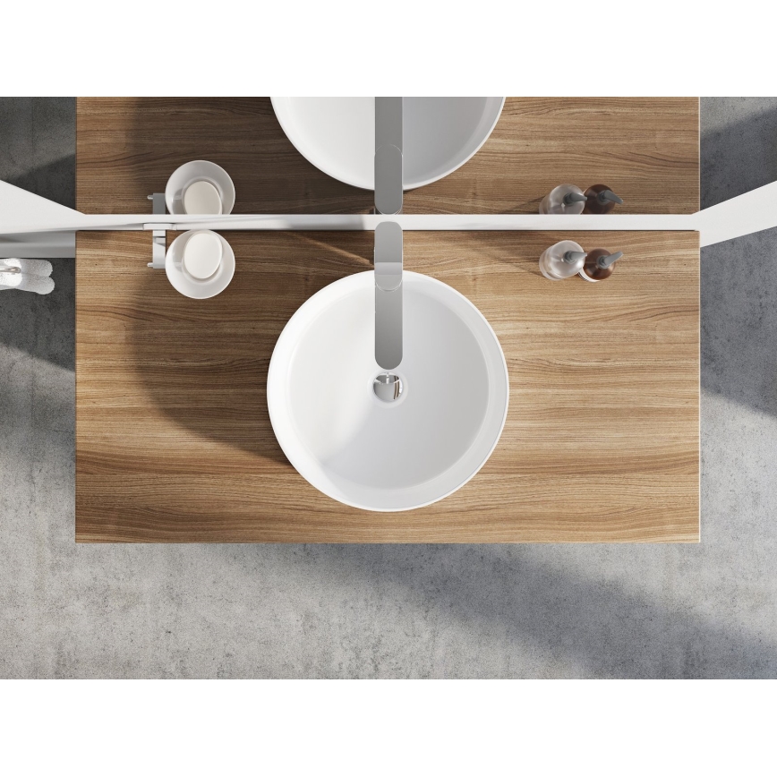 Ravak XJX01140002 - Lavabo sobre encimera UNI SLIM Ø 40 cm cerámica/blanco