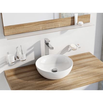 Ravak XJX01140003 - Lavabo sobre encimera UNI SLIM, diámetro 40 cm, cerámica/blanco