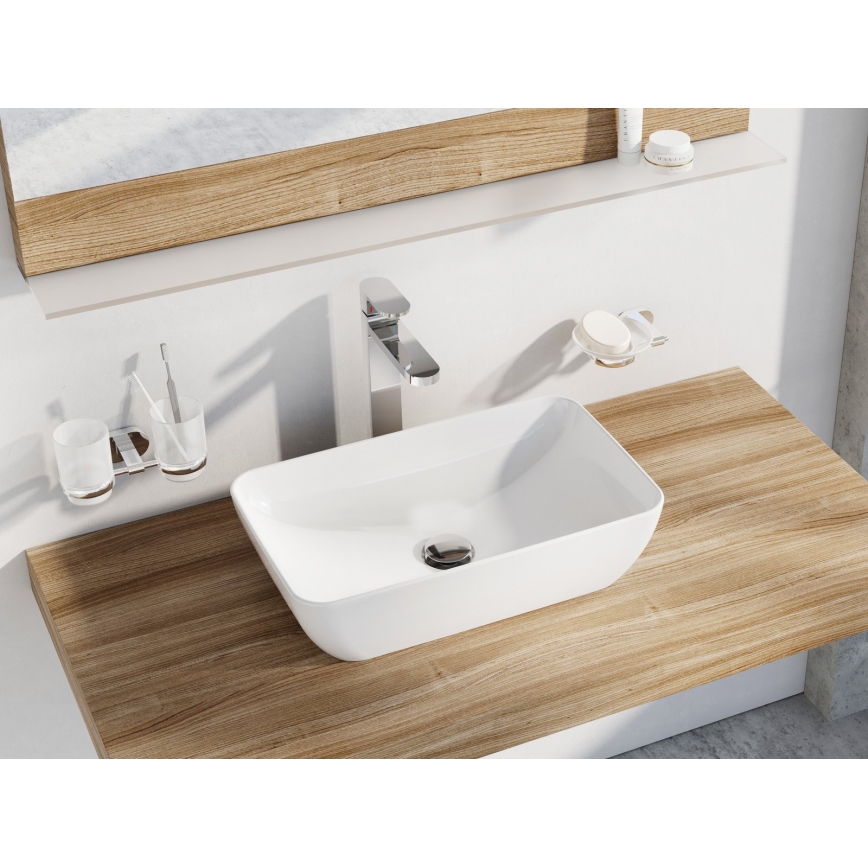 Ravak XJX01150001 - Lavabo sobre encimera UNI SLIM 50 x 31 cm cerámica/blanco