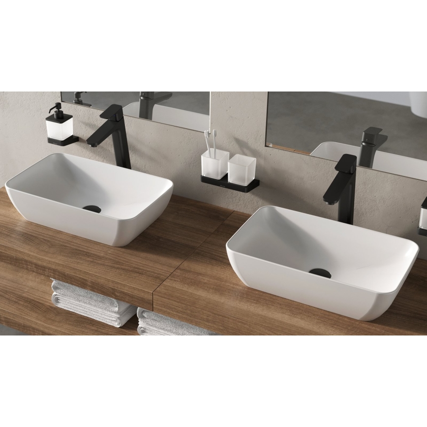 Ravak XJX01150001 - Lavabo sobre encimera UNI SLIM 50 x 31 cm cerámica/blanco