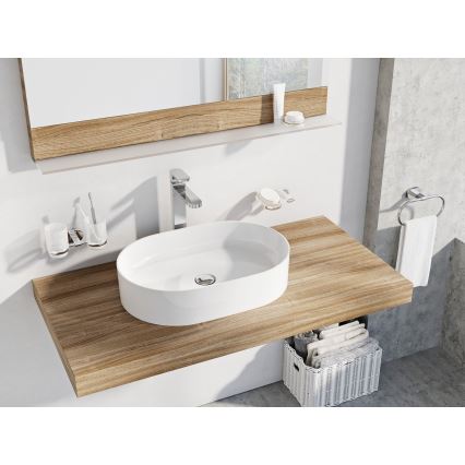 Ravak XJX01155001 - Lavabo para encimera CERAMIC SLIM 55x37 cm cerámica/blanco