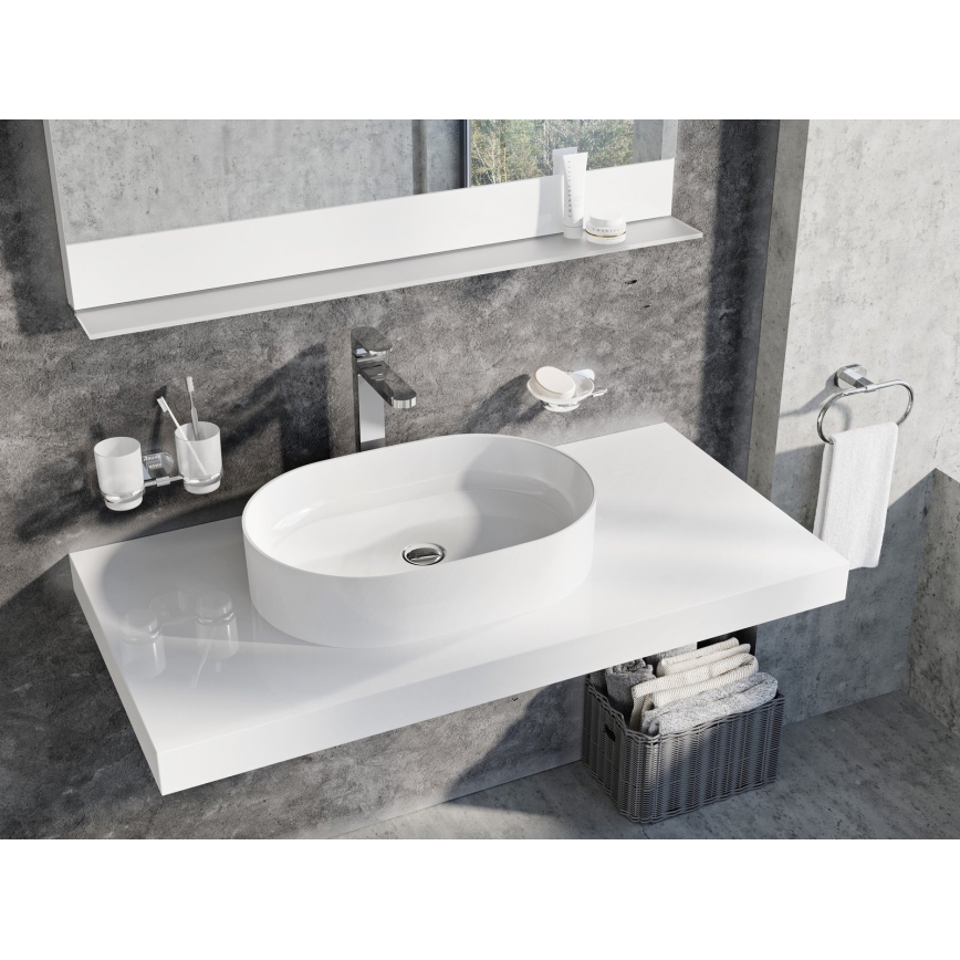 Ravak XJX01155001 - Lavabo para encimera CERAMIC SLIM 55x37 cm cerámica/blanco