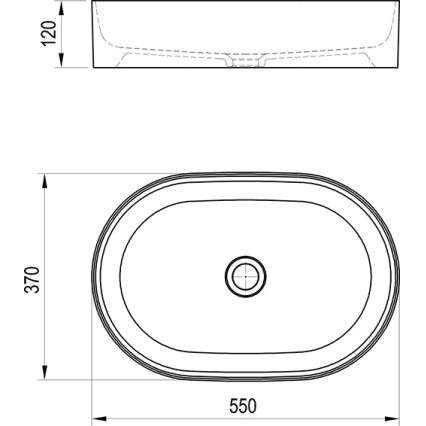 Ravak XJX01155001 - Lavabo para encimera CERAMIC SLIM 55x37 cm cerámica/blanco