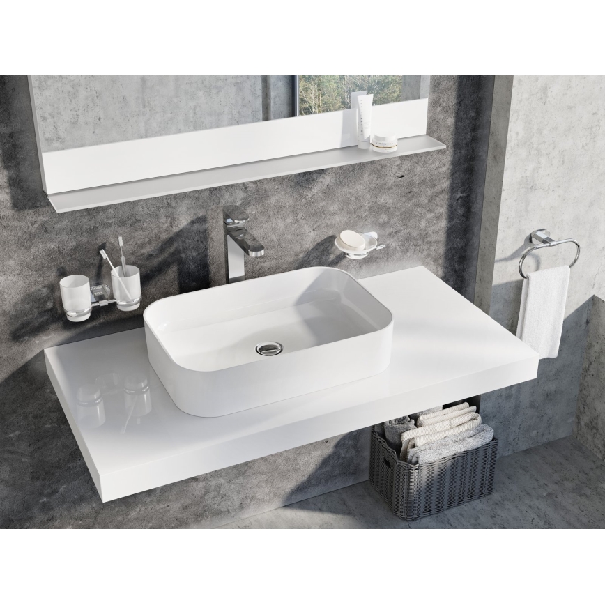 Ravak XJX01155002 - Lavabo sobre encimera CERAMIC SLIM 55x37 cm cerámica/blanco