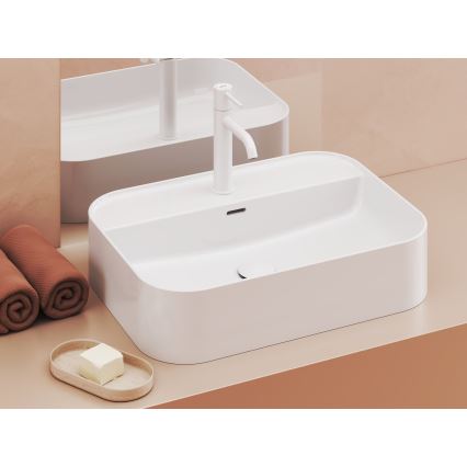 Ravak XJX01155005 - Lavabo sobre encimera CERAMIC SLIM 55x40 cm cerámica/blanco