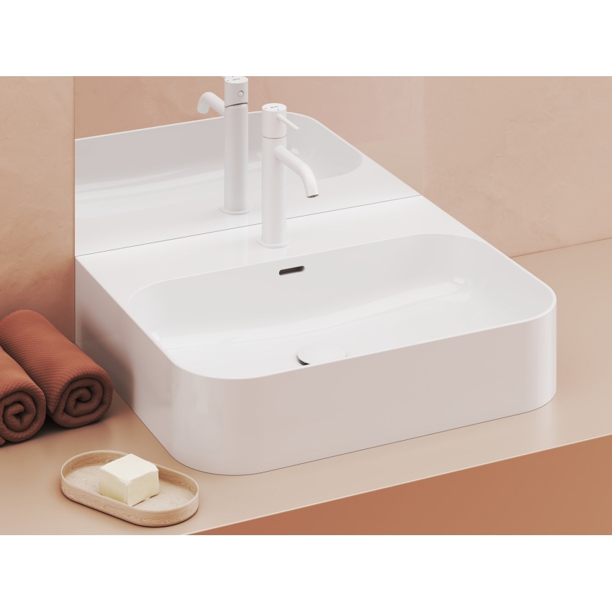 Ravak XJX01155006 - Lavabo para encimera CERAMIC SLIM 55 x 45 cm cerámica/blanco