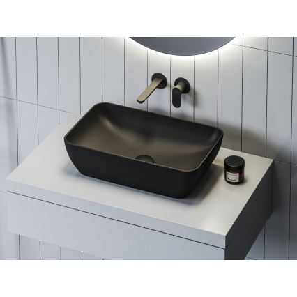 Ravak XJX0D150000 - Lavabo sobre encimera CERAMIC SLIM 50x31 cm cerámica/negro