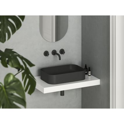 Ravak XJX0D155001 - Lavabo sobre encimera CERAMIC SLIM 55x37 cm cerámica/negro